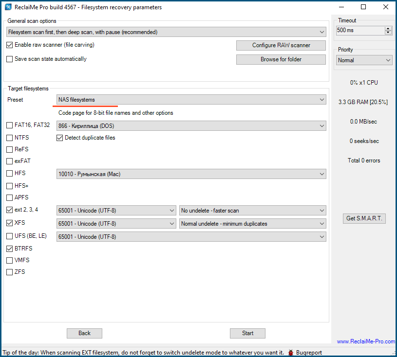 Recovering data from a Infortrend in ReclaiMe Pro - check the result.